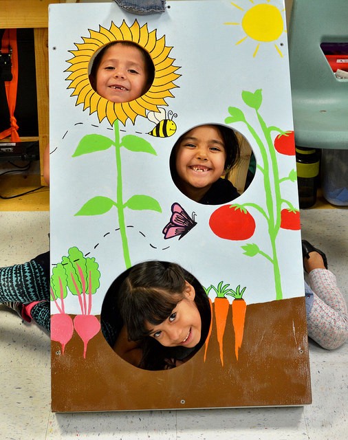 Resilience AmeriCorps members in El Paso, Texas visited a local elementary school to teach students about pollinators, compost, and photosynthesis. Photo Credit: City of El Paso Office of Resilience & Sustainability